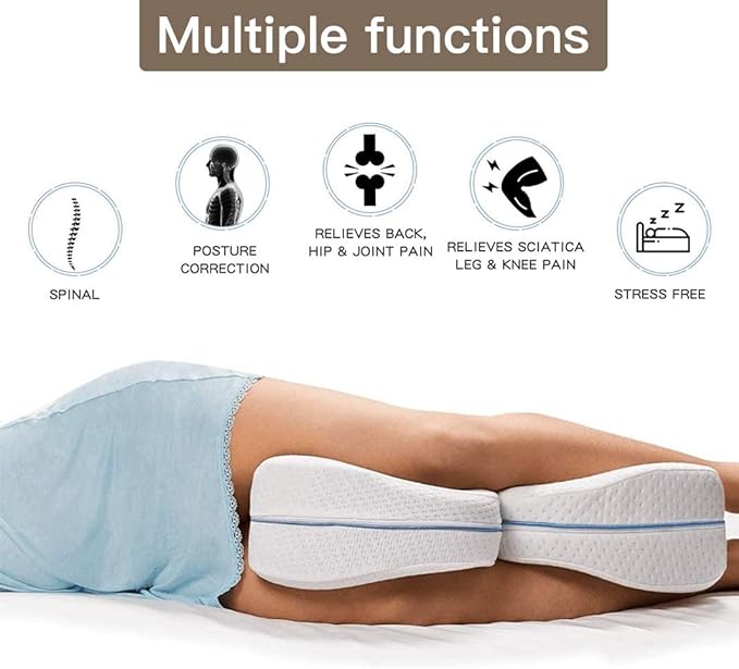 Side Sleeper Pillow- Memory Foam Support for Spine, Hips, Legs, and Knees Alignment - LIONPEACE