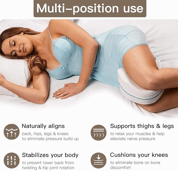 Side Sleeper Pillow- Memory Foam Support for Spine, Hips, Legs, and Knees Alignment - LIONPEACE