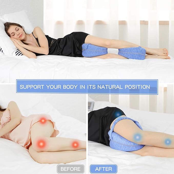 Side Sleeper Pillow- Memory Foam Support for Spine, Hips, Legs, and Knees Alignment - LIONPEACE